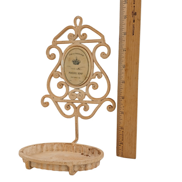 Vintage Wrought Iron Wall Mounted Soap Dish Holder – Powder Soap French Design - Picture 8 of 12